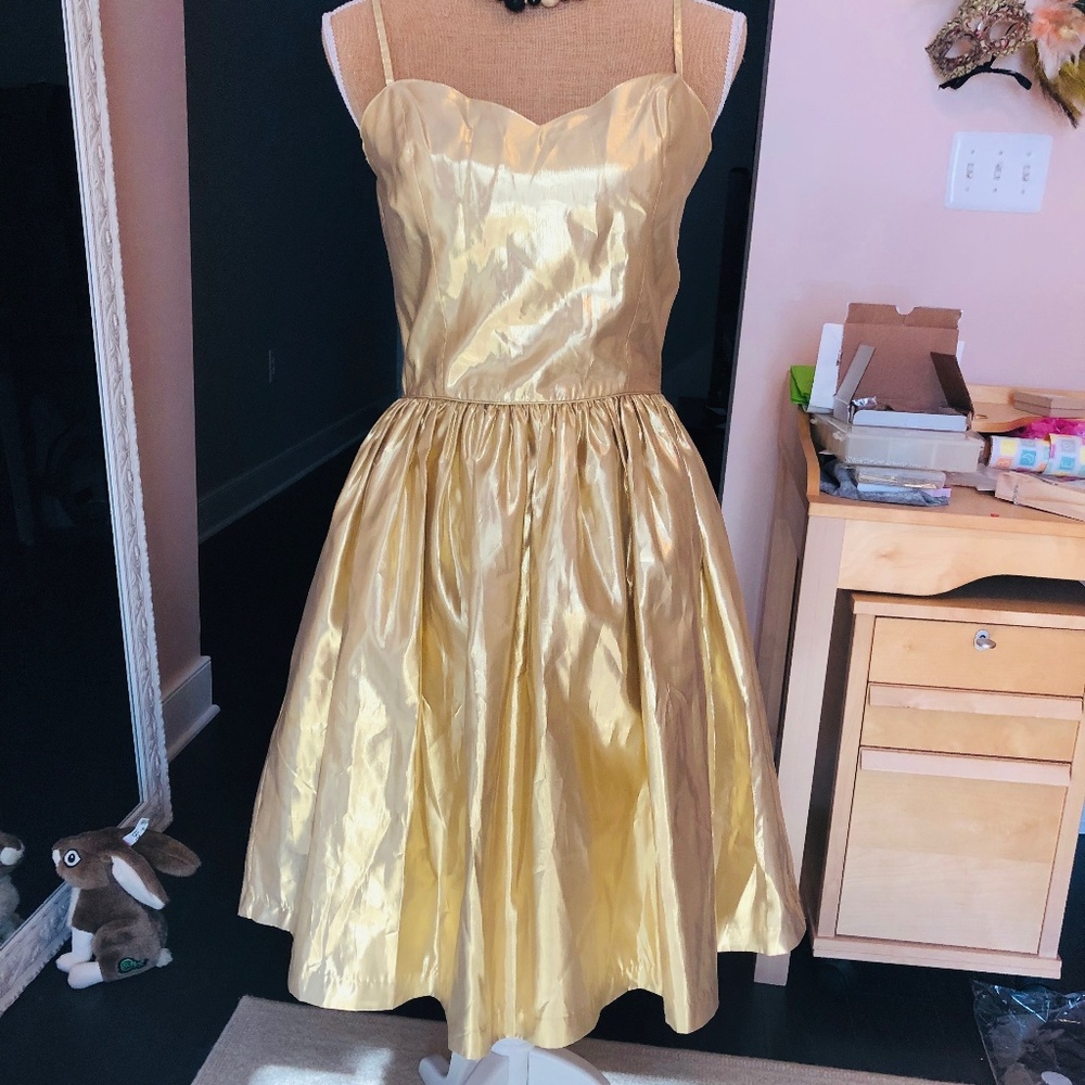 Esprit Collection Gold Fit and Flare Dress